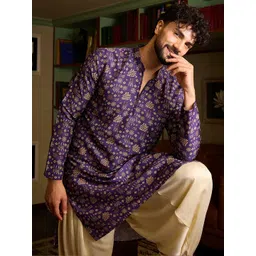 CHHAAP Men Floral Printed Indie Prints Kurta-image-41