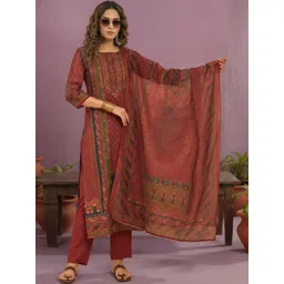 CHHAAP Women Ethnic Motifs Printed Regular Kurta with Trousers & With Dupatta-picture-10