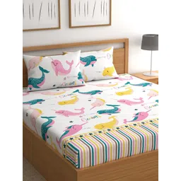 CHHAVI INDIA Graphic 210 TC Queen Bedsheet with 2 Pillow Covers-picture-33