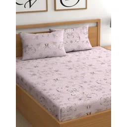 CHHAVI INDIA Pink Microfiber Ethnic Motifs 210 TC King Bedsheet with 2 Pillow Covers-picture-13