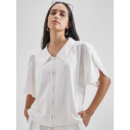 CHIC BY TOKYO TALKIES Women Shirt Collar Flared Sleeve Shirt Style Top-picture-37