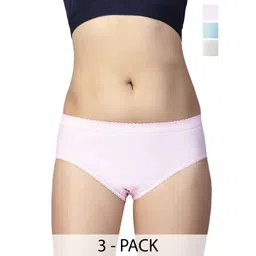 CHIC Women Pack Of 3 Low-Rise Pure Cotton Hipster Briefs-picture-37