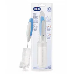 Chicco 3 In 1 Bottle Cleaning Brush - Blue & White-image-0