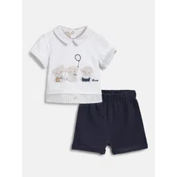 Chicco Boys Embroidered Polo Collar Shirt With Shorts-picture-19