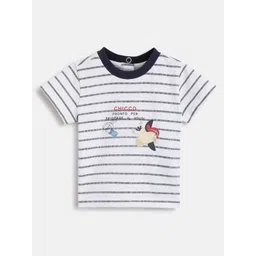 Chicco Boys Striped Round Neck Cotton T-shirt-picture-52