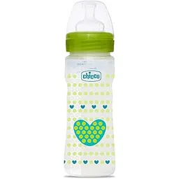 Chicco Well-Being 330 ml Feeding Bottle, Advanced Anti-Colic System, Soft & Hygienic Silicone Teat, BPA Free (Green)-picture-29