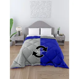 CHICERY Blue & Grey Microfiber AC Room Double Bed Reversible Comforter 200 GSM-picture-31