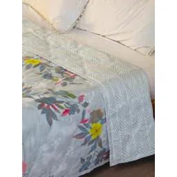 CHICERY Blue & Yellow Floral AC Room 210 GSM Pure Cotton Double Bed Dohar-picture-24