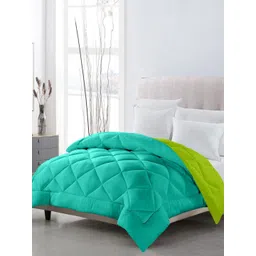 CHICERY Green & Turquoise Blue Geometric AC Room Single Bed Comforter-picture-19