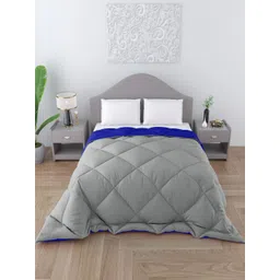 CHICERY Navy Blue & Grey Microfiber AC Room Single Bed Comforter-picture-32