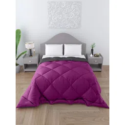 CHICERY Purple & Grey Geometric Microfiber AC Room Single Bed Comforter-picture-36