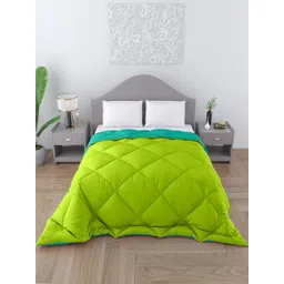 CHICERY Sea Green & Green Microfibre Geometric AC Room 200 GSM Double Bed Comforter-picture-11