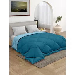 CHICERY Teal & Blue Cotton AC Room 200 GSM Single Bed Comforter-picture-22