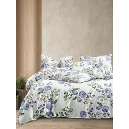 CHICERY White & Blue Floral AC Room 200 GSM Reversible Double Bed Comforter-picture-35