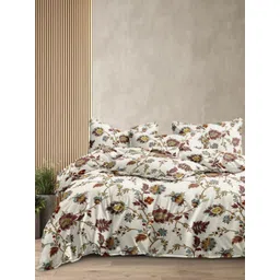 CHICERY White & Maroon Floral AC Room Double Bed Comforter-picture-16
