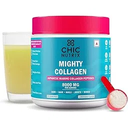 CHICNUTRIX Marine Collagen - 8 G Japanese Collagen Powder|25 Servings|Anti-Ageing,Tight,Firm & Youthful Skin|Fast Absorption|Tasty Lemonade Flavour,1 Count-picture-32