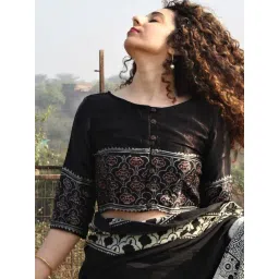 Chidiyaa Black Block Printed Blouse-picture-31