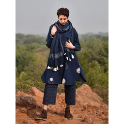 Chidiyaa Blue & White Printed Pure Cotton Dupatta-picture-22