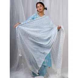 Chidiyaa Geometric Block Printed Cotton Dupatta-picture-37