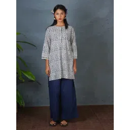Chidiyaa Grey Pure Cotton Straight Fit Printed Kurta-picture-35