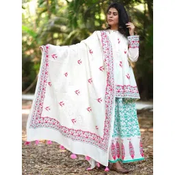 Chidiyaa Ivory Pure Cotton Printed Dupatta-picture-38