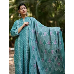 Chidiyaa Kiss Of The Carnation Block Printed Pure Cotton Dupatta-picture-35