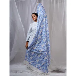 Chidiyaa Milu Floral Block Printed Cotton Dupatta-picture-30