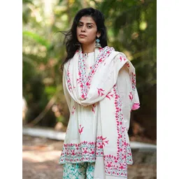 Chidiyaa Mogras Magic Floral Block Printed Pure Cotton Dupatta-picture-32