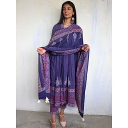 Chidiyaa Purple & Red Printed Pure Cotton Dupatta-picture-24