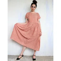 Chidiyaa Rust Striped Dress-picture-19