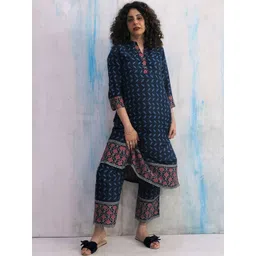 Chidiyaa Women Ethnic Motifs Printed Pure Cotton Kurta with Palazzos-picture-29