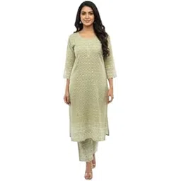 Chikankari Corset Suit Combo, Regular Fit, Ready to Wear (IN, Alpha, M, Regular, Pista Green)-picture-24