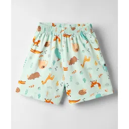 Child World Interlock Knit Knee Length Shorts with Jungle Theme Print - Sea Green-picture-27