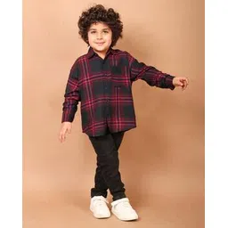chimpaaanzee Boys Checks Relaxed Fit Shirt-picture-12