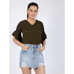 chimpaaanzee Chimpanzee Dark Olive Regular Fit Top-picture-19