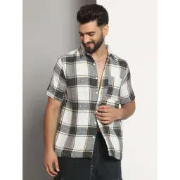 CHIMPAAANZEE Grey Regular fit Checks Casual Shirt-picture-38