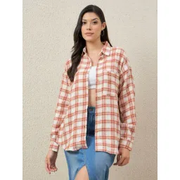 CHIMPAAANZEE Rust Orange & Beige Long Sleeves Shirt-picture-20