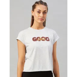 CHIMPAAANZEE Women Light Grey Typography Printed Oversized  T-shirt-picture-26