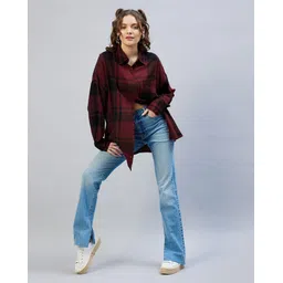 chimpaaanzee Women Oversized Fit Striped Casual Shirt image 2