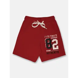 CHIMPRALA Boys Red Typography Printed Outdoor Antimicrobial Technology Shorts-picture-19