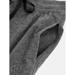 CHIMPRALA Kids Charcoal Grey Solid Cotton Antimicrobial Joggers image 4