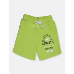 CHIMPRALA Kids Green & Black Printed Pure Cotton Antimicrobial Shorts-picture-51