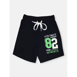 CHIMPRALA Kids Navy Blue & Green Printed Pure Cotton Antimicrobial Shorts-picture-10