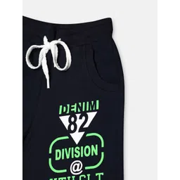 CHIMPRALA Kids Navy Blue & Green Printed Pure Cotton Antimicrobial Shorts image 3