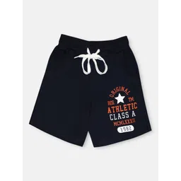 CHIMPRALA Kids Navy Blue & Orange Printed Pure Cotton Antimicrobial Shorts-picture-17