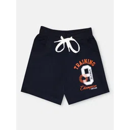 CHIMPRALA Kids Navy Blue & White Printed Pure Cotton Antimicrobial Shorts-picture-16