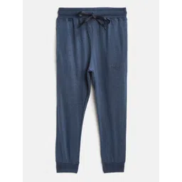 CHIMPRALA Kids Navy Blue Cotton Solid Antimicrobial Joggers-picture-15