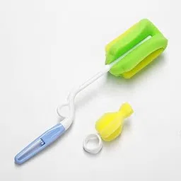 Chinmay Kids 4 Pcs Baby Milk Bottle Brush Nipple Straw Cleaner Sponge | Flexible Handle & Bristles Brush Cleaner | Multipurpose Cleaner for Glassware, Narrow Neck Containers-picture-11