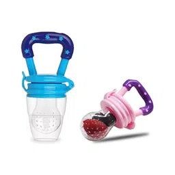 Chinmay Kids 2 Pc Baby Pacifier Food Feeder Silicone Fresh Fruit Milk Nibbler Feeding Safe Kids Supplies Nipple Teat Pacifier Bottles - Soother (Blue, Pink)-picture-10