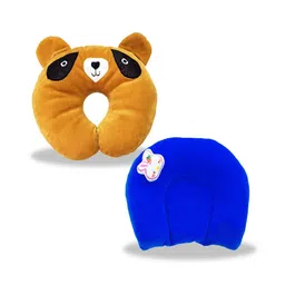 Chinmay Kids Mustard Seeds, Polyester Fibre Animals Baby Pillow Pack of 2 Brown, Blue-picture-20